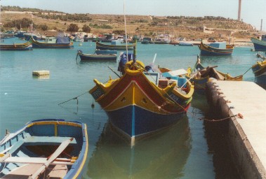 Luzzu boot in Marsaxlokk, Malta