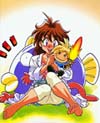 Lina, and the stuffed-toy of Gourry!