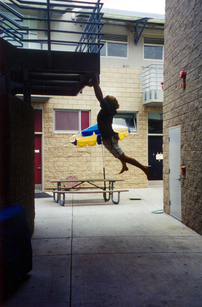 Pete latches the roof dyno on Awesome Tossem.&nbsp; 
