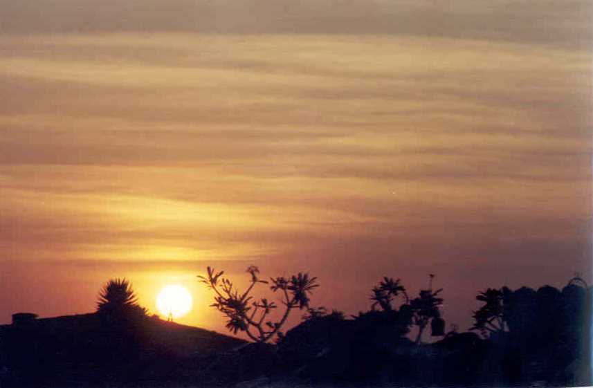 Sunset as viewed from Art of Living ashram