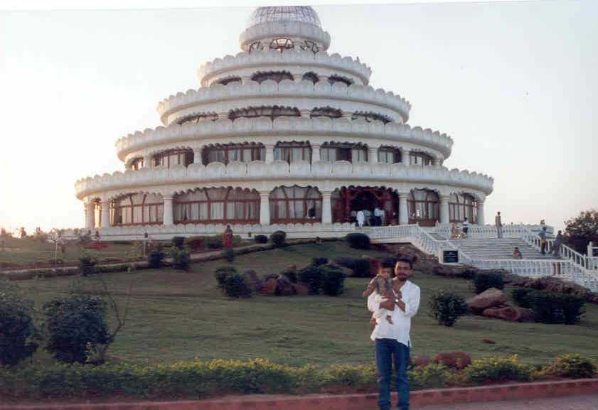 With papa at ashram.