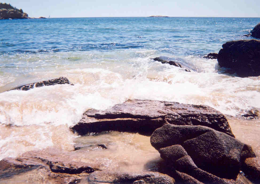 Sand Beach--I was sitting on a big rock a few yards from the edge of the beach when I took this. I thought the surf hitting the rocks a few feet from me was just really cool.