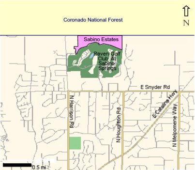 Map to Sabino Estates