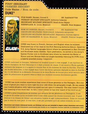 25th Movie Duke Canadian filecard