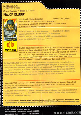 25th Major Bludd Canadian filecard