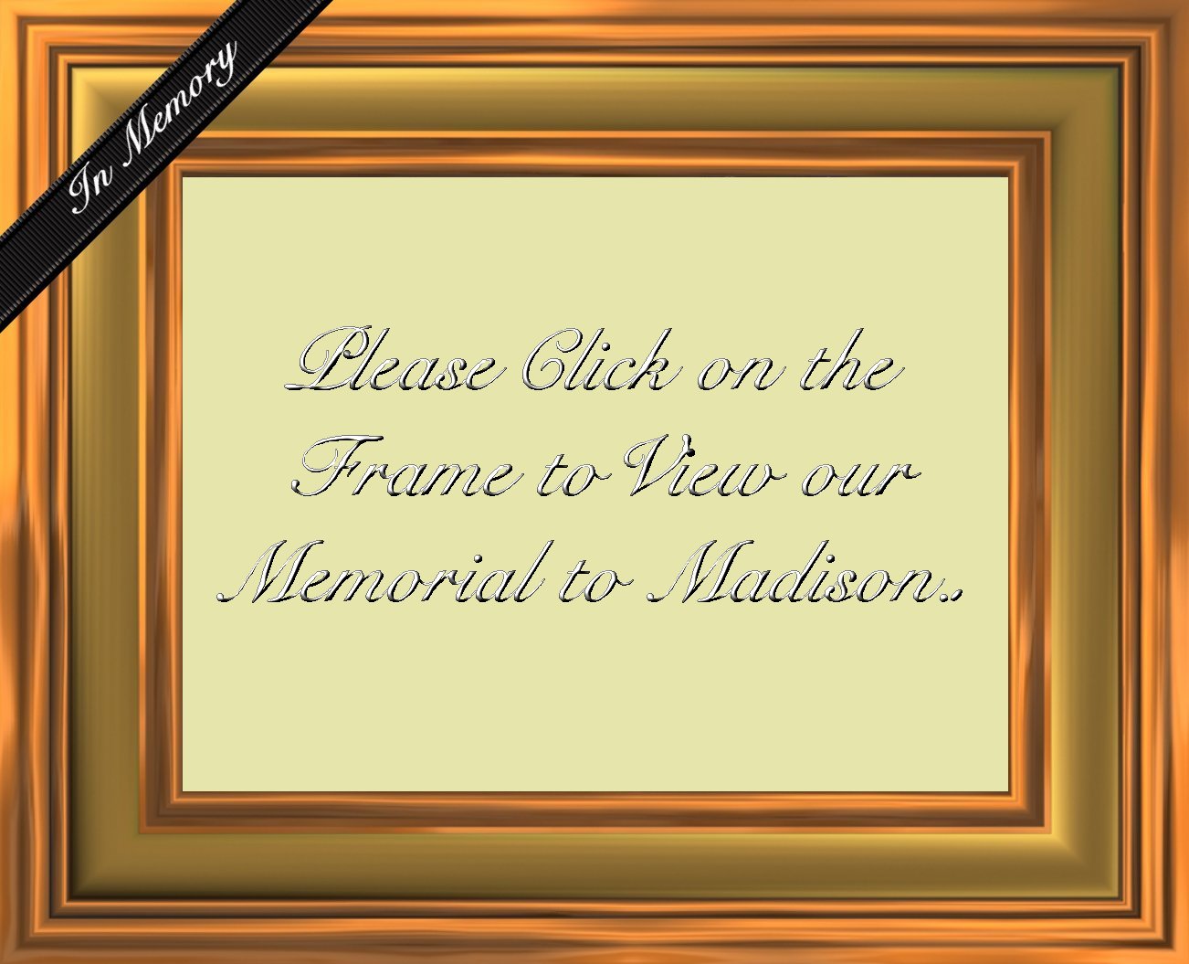 Please Click on the frame to View our Memorial to Maddy...