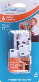 Safety Catches for Cupboards and Drawers  6 in pack