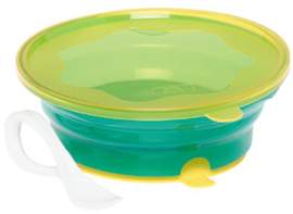 Stay-Put-Bowl that has super grip suction base to prevent spills