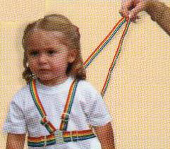 Child safety harness with reins.  