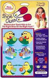Shoes Clues help kids learn their left and right feet