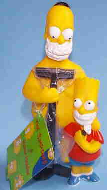 Homer and Bart Simpson on Shaving