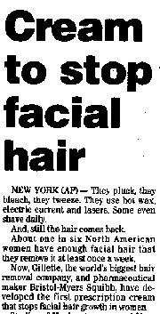 News article on cream whisker remover.