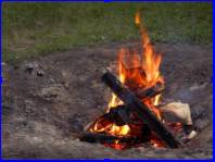 Simple use of biomass fuel (in this case, wood).