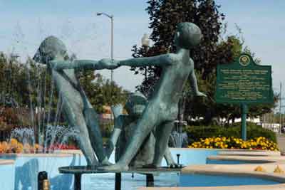 The Children-At-Play Statue within the Fountains at Lions Park 