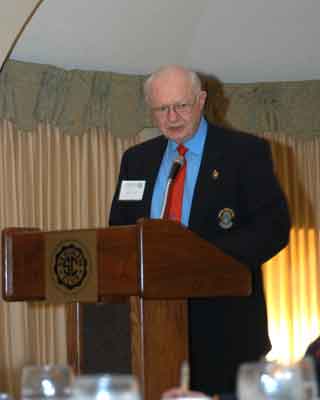 Lion Wil Hufton addresses the Woman's National Farm and Garden Association, describing how Lions Park was developed.