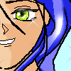 random girl, blue hair?