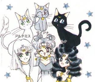 Artemis, Luna, and Diana as humans