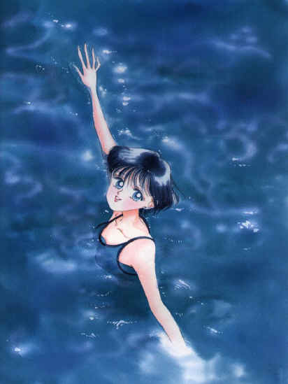Ami swimming around