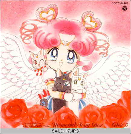 Chibi Chibi holding Luna and Artemis, w/ Diana on her shoulder