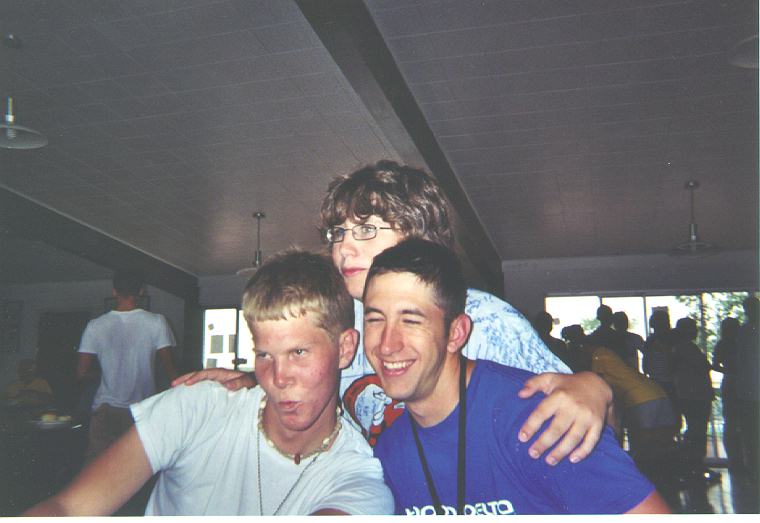 Mikey doin' the Magnum face from Zoolander, w/ Daryl laughing, and matt on top