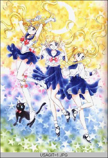 Usagi transforming into Sailor Moon