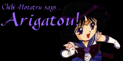 Chibi Hotaru says, 'Arigatou!'