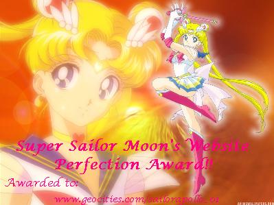 Super Sailor Moon's Website Perfection Award