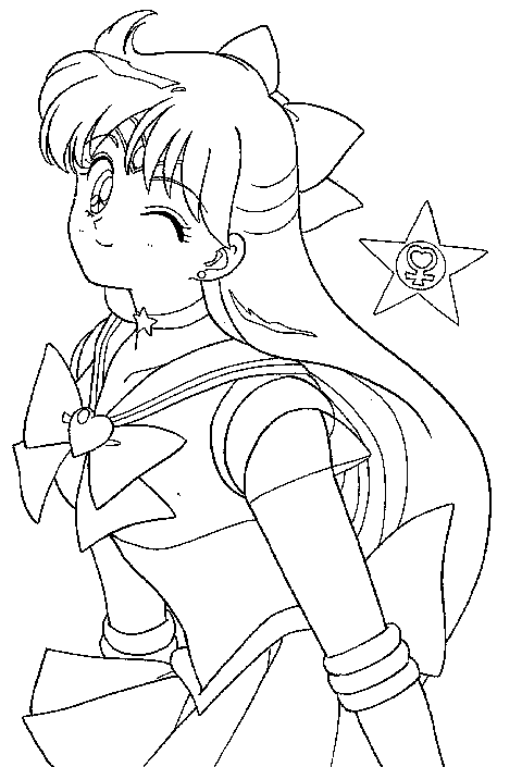 sailor venus mina coloring pages - photo #36