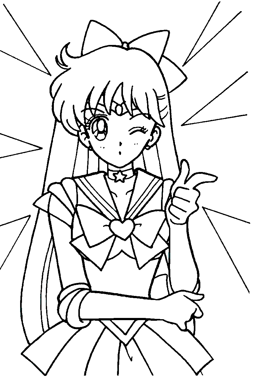 sailor venus mina coloring pages - photo #8