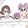 A picture I drew of Chikako and Annika sitting by a windowsill.