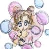 Chikako blowing bubbles
