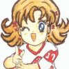 Chikako in a Detroit Red Wings hockey sweater
