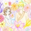xanthus and chikako with flowers