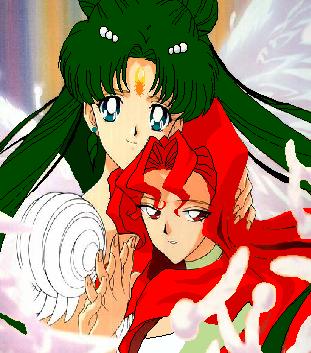 Sailor Cresent Moon trying to save the Evil Sailor Oberon Titania and hers sister