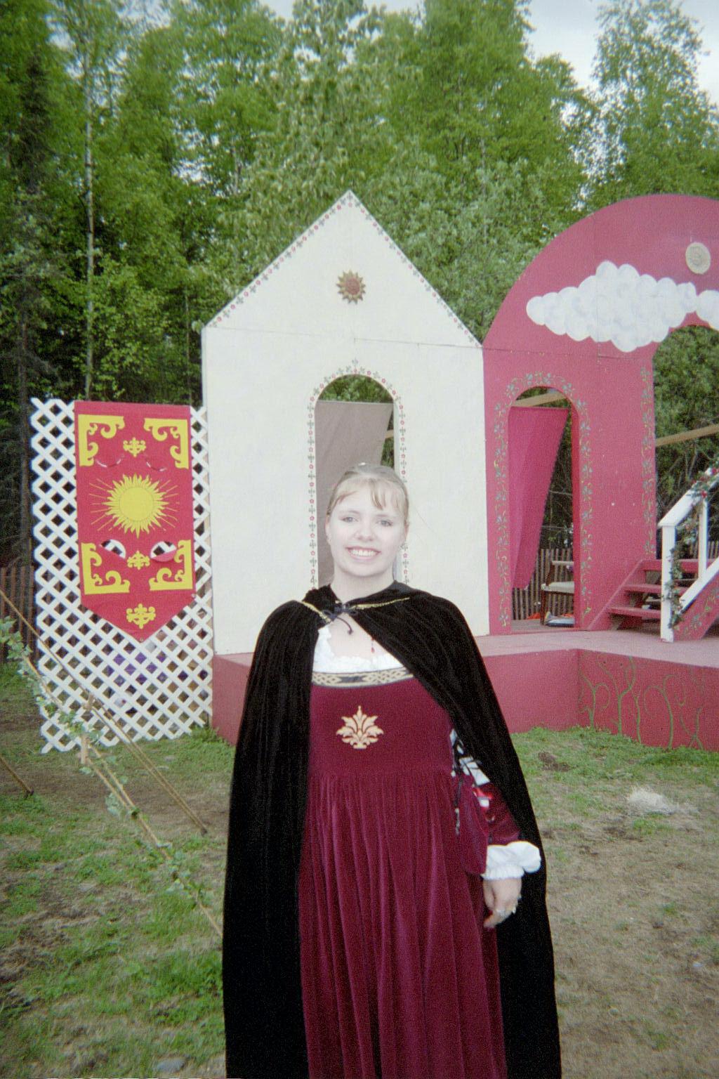 This is me at the Anchorage 3 Barons Rennissannce fair I played Lady Catrina Rose Florina the personal Lady in Waiting for the Baronesses Cousin Lady Elana&nbsp; 