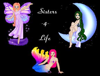 Titania the Butterfly Coral the Mermaid of the Sea and Cresent Moon the Lady of the Moon