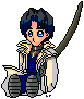 Aoshi plushie! It's a b-day gift from Ellana!!! Thank you! ^^ *Hugs plushie*