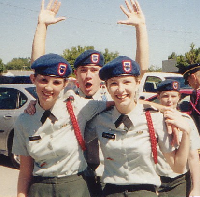 Me, Jonathan, and Christi at a parade