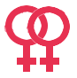 rotes Doppelfrauenzeichen