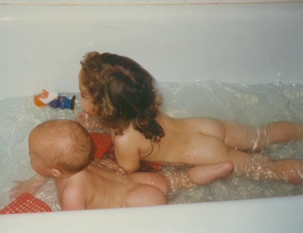 this is interesting.. This is my sister and I when we were babies. I'm the little one ^.^