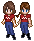 Jessica & Bridget in their Matching Italian Coca Cola Shirts