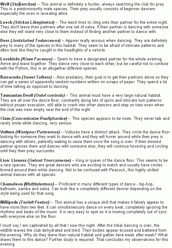 Salsa jokes and humerous stories!