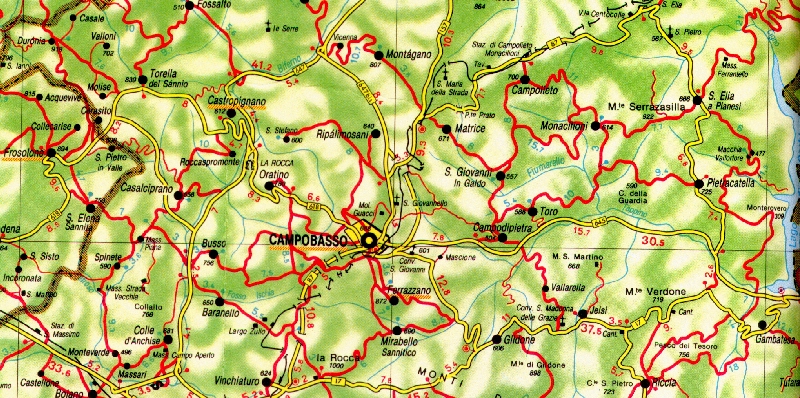 map showing Campobasso City and surrounding area