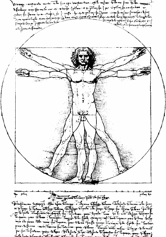 O Homem de Vitr�vio - Leonardo da Vinci  (1452-1519)
