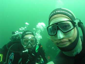 freediver and scuba diver