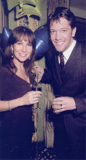 Sam and wife Linda Lusardi attending The Lady Taverners Spring into Spring Fashion Show, at The Dorchester Hotel, in London. March 2001