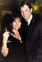 Sam and wife Linda Lusardi attending The Lady Taverners Spring into Spring Fashion Show, at The Dorchester Hotel, in London. March 2001