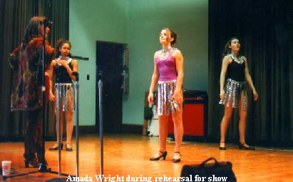 Amada Wright during rehearsal for show