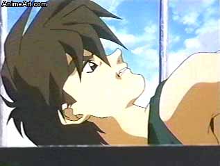 Heero setting his broken leg.