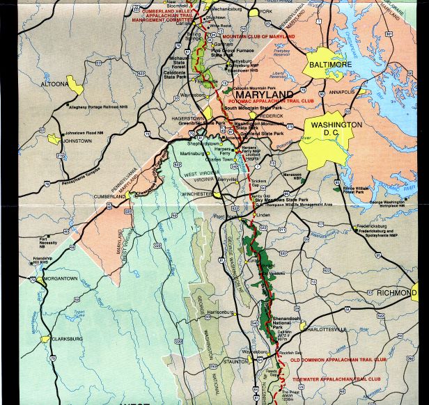 AT Map 3 : Virginia, Maryland, West Virginia and Pennsylvania